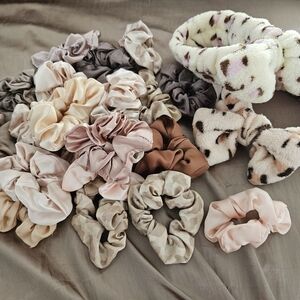 Leopard Print and Neutral Scrunchie Set